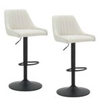 Kron Adjustable Height Air-Lift Swivel Stool, Set of 2, in Beige Fabric 203-574BG 203 574BG 6