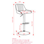 Kron Adjustable Height Air-Lift Swivel Stool, Set of 2, in Beige Fabric 203-574BG 203 574BG LD