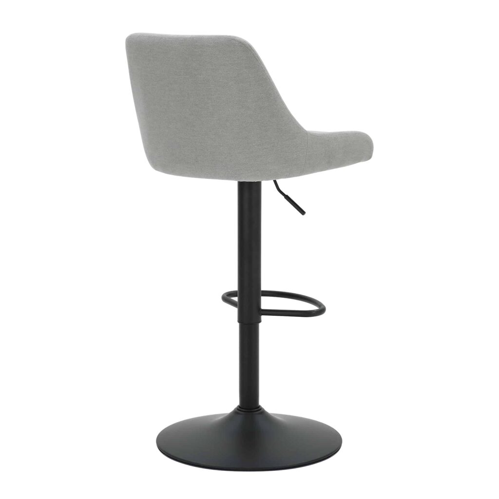 Kron Adjustable Height Air-Lift Swivel Stool, Set of 2, in Grey Fabric - Image 3