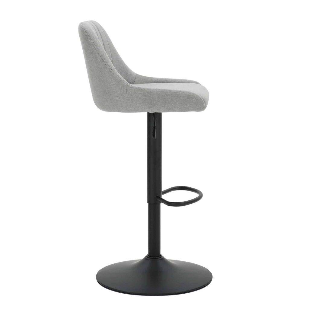 Kron Adjustable Height Air-Lift Swivel Stool, Set of 2, in Grey Fabric - Image 4