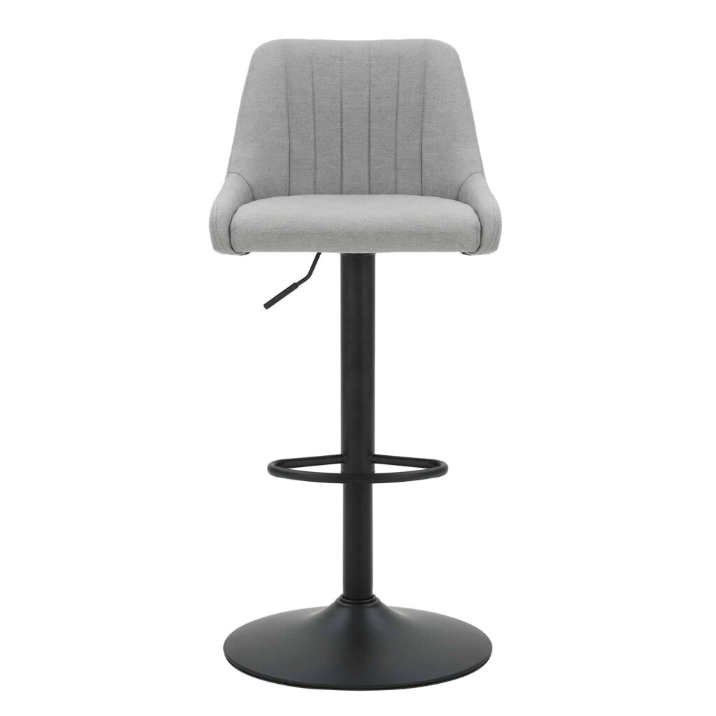Kron Adjustable Height Air-Lift Swivel Stool, Set of 2, in Grey Fabric - Image 5