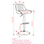 Kron Adjustable Height Air-Lift Swivel Stool, Set of 2, in Grey Fabric 203-574GY 203 574GY LD