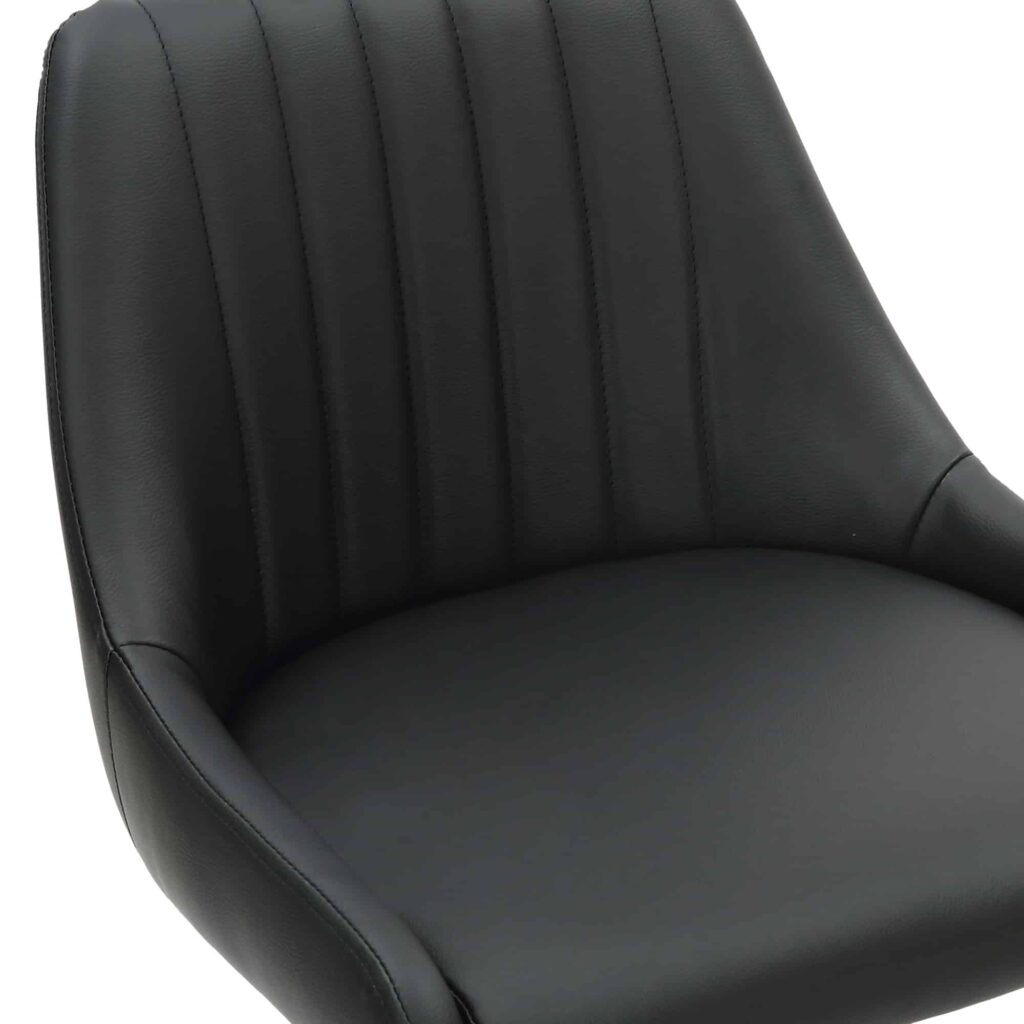 Kron Adjustable Height Air-Lift Swivel Stool, Set of 2, in Black Faux Leather - Image 6