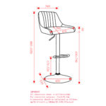 Kron Adjustable Height Air-Lift Swivel Stool, Set of 2, in Black Faux Leather 203-574PUBK 203 574PUBK LD