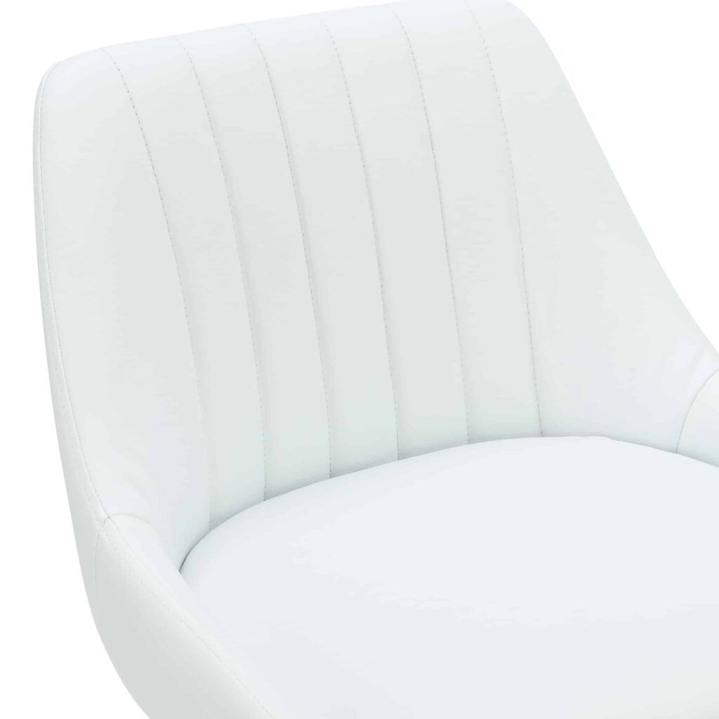Kron Adjustable Height Air-Lift Swivel Stool, Set of 2, in White Faux Leather - Image 6
