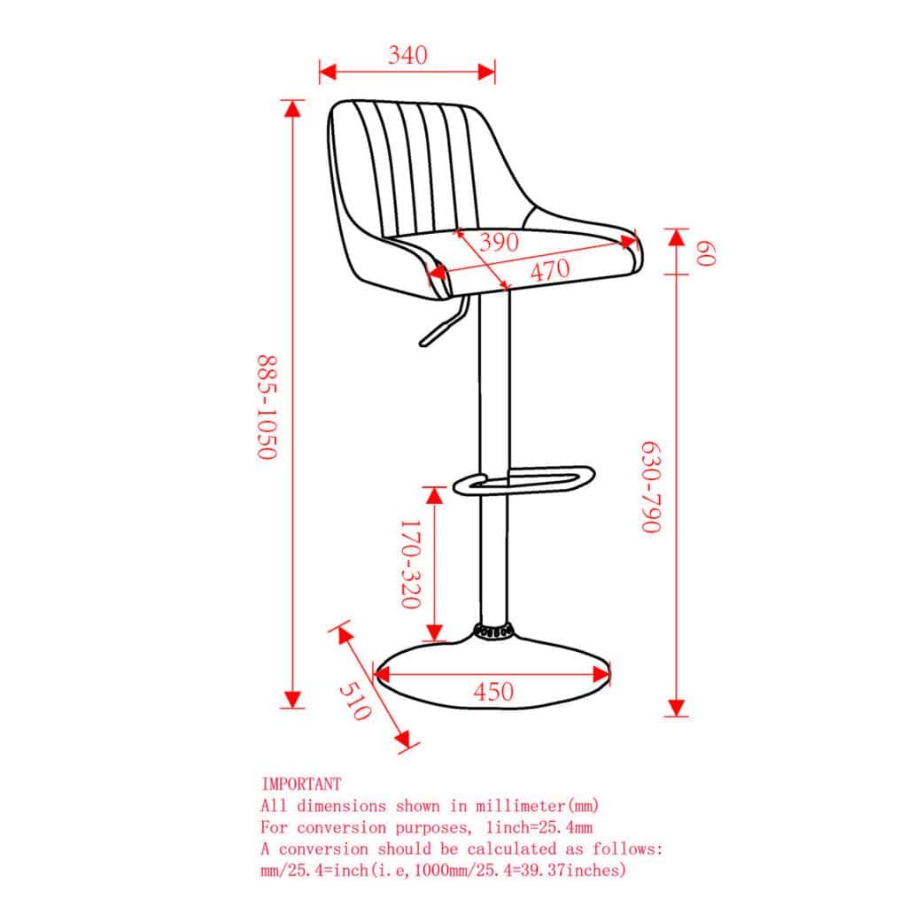 Kron Adjustable Height Air-Lift Swivel Stool, Set of 2, in White Faux Leather - Image 8