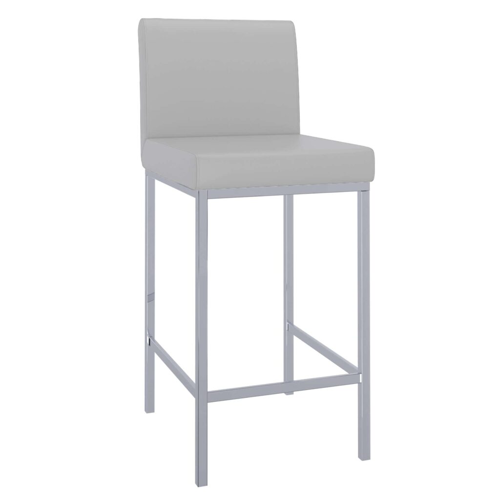 Porto 26" Counter Stool, Set of 2 in Grey and Chrome 203-576GY 203 576GY