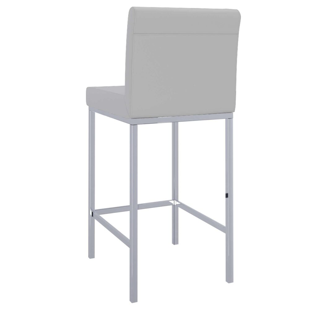 Porto 26" Counter Stool, Set of 2 in Grey and Chrome - Image 3