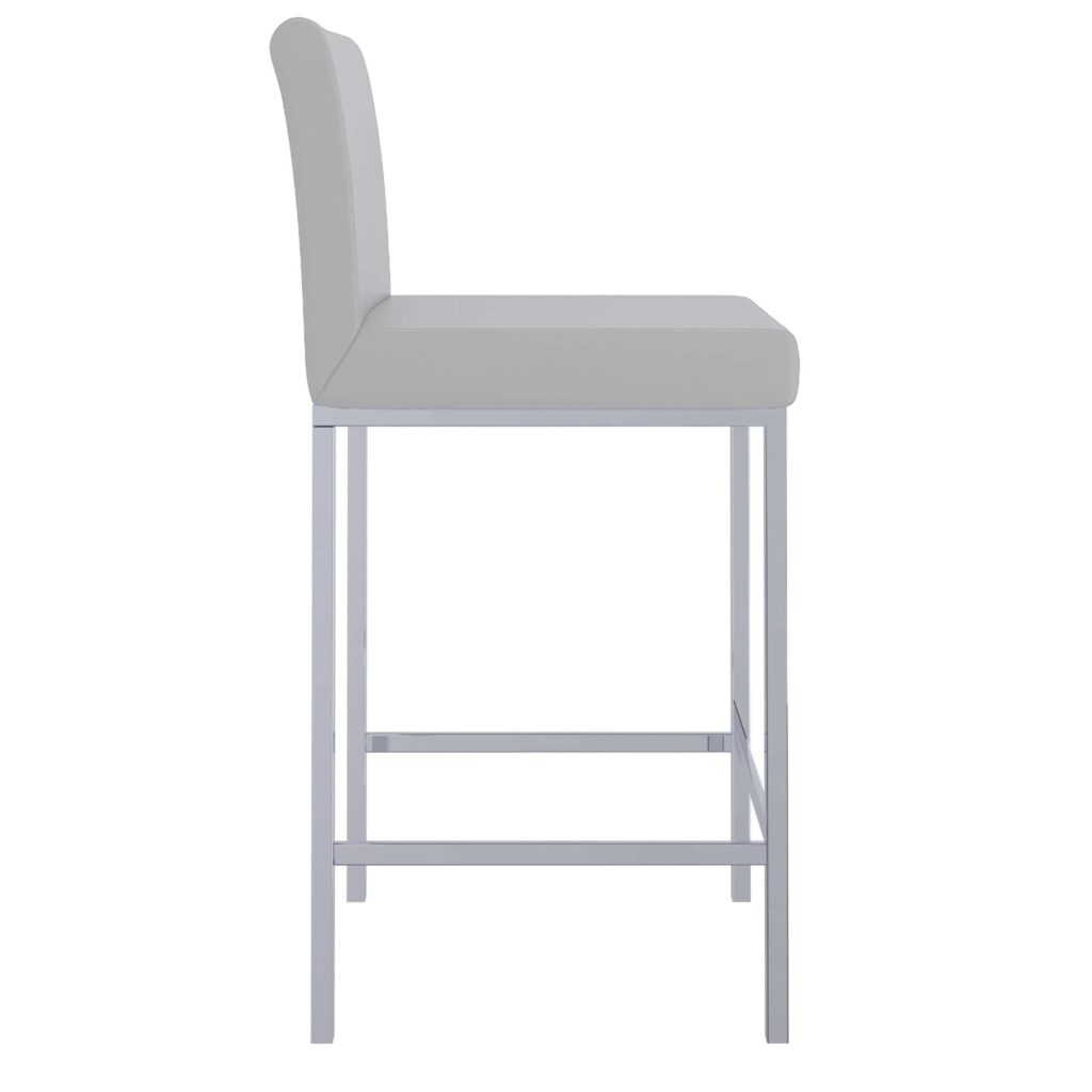 Porto 26" Counter Stool, Set of 2 in Grey and Chrome - Image 4