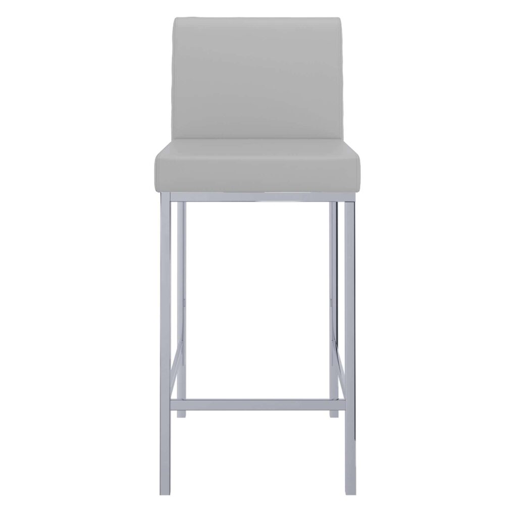 Porto 26" Counter Stool, Set of 2 in Grey and Chrome - Image 5