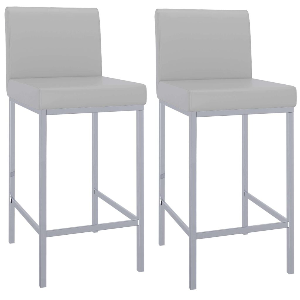 Porto 26" Counter Stool, Set of 2 in Grey and Chrome 203-576GY 203 576GY 5