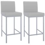 Porto 26" Counter Stool, Set of 2 in Grey and Chrome 203-576GY 203 576GY 5