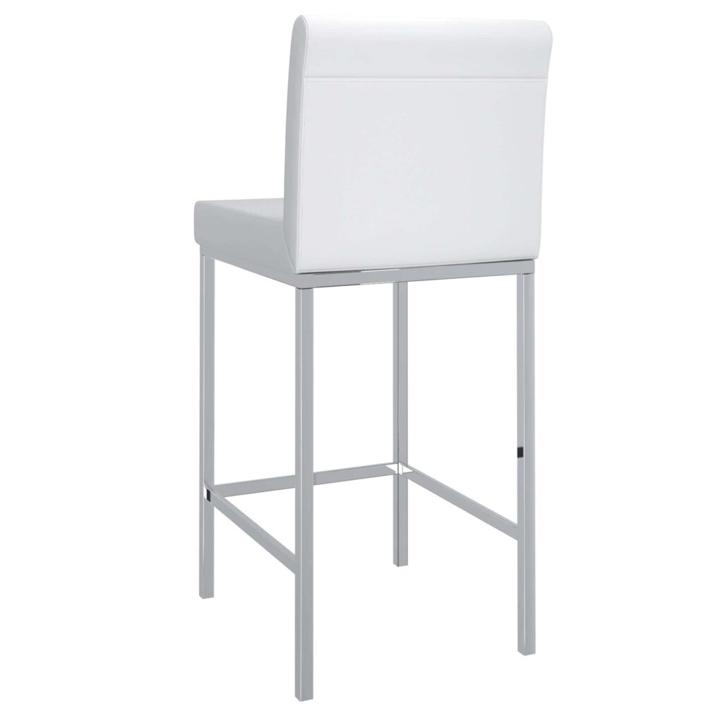 Porto 26" Counter Stool, Set of 2 in White and Chrome - Image 3