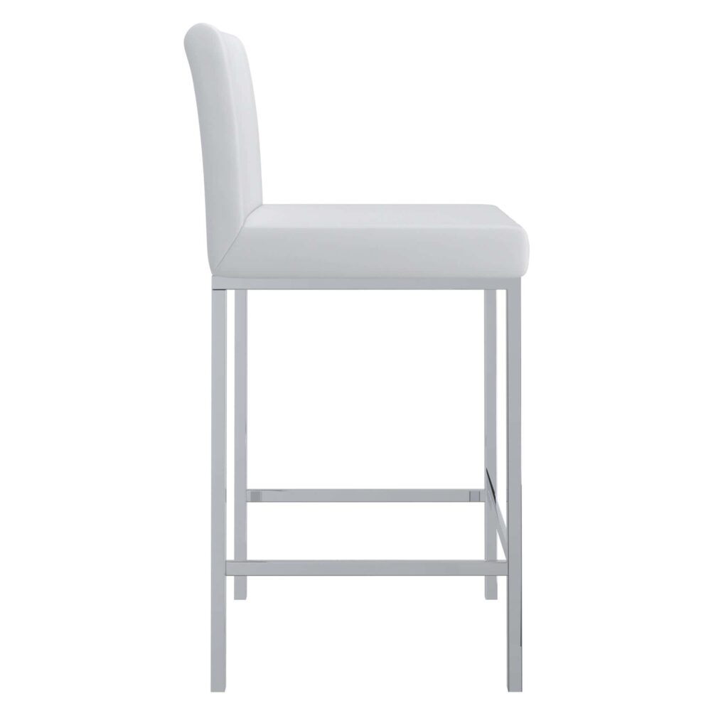 Porto 26" Counter Stool, Set of 2 in White and Chrome - Image 4