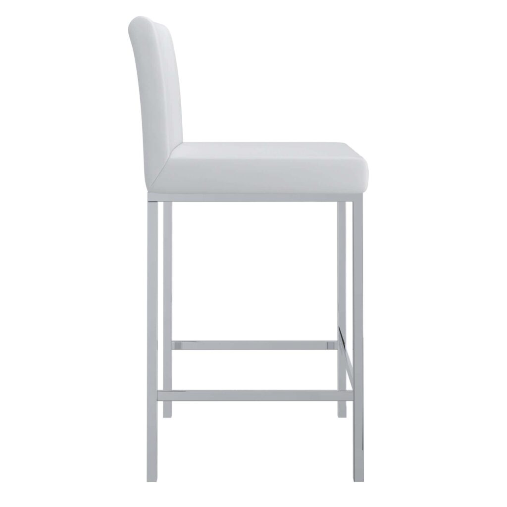 Porto 26" Counter Stool, Set of 2 in White and Chrome 203-576WT 203 576WT 3