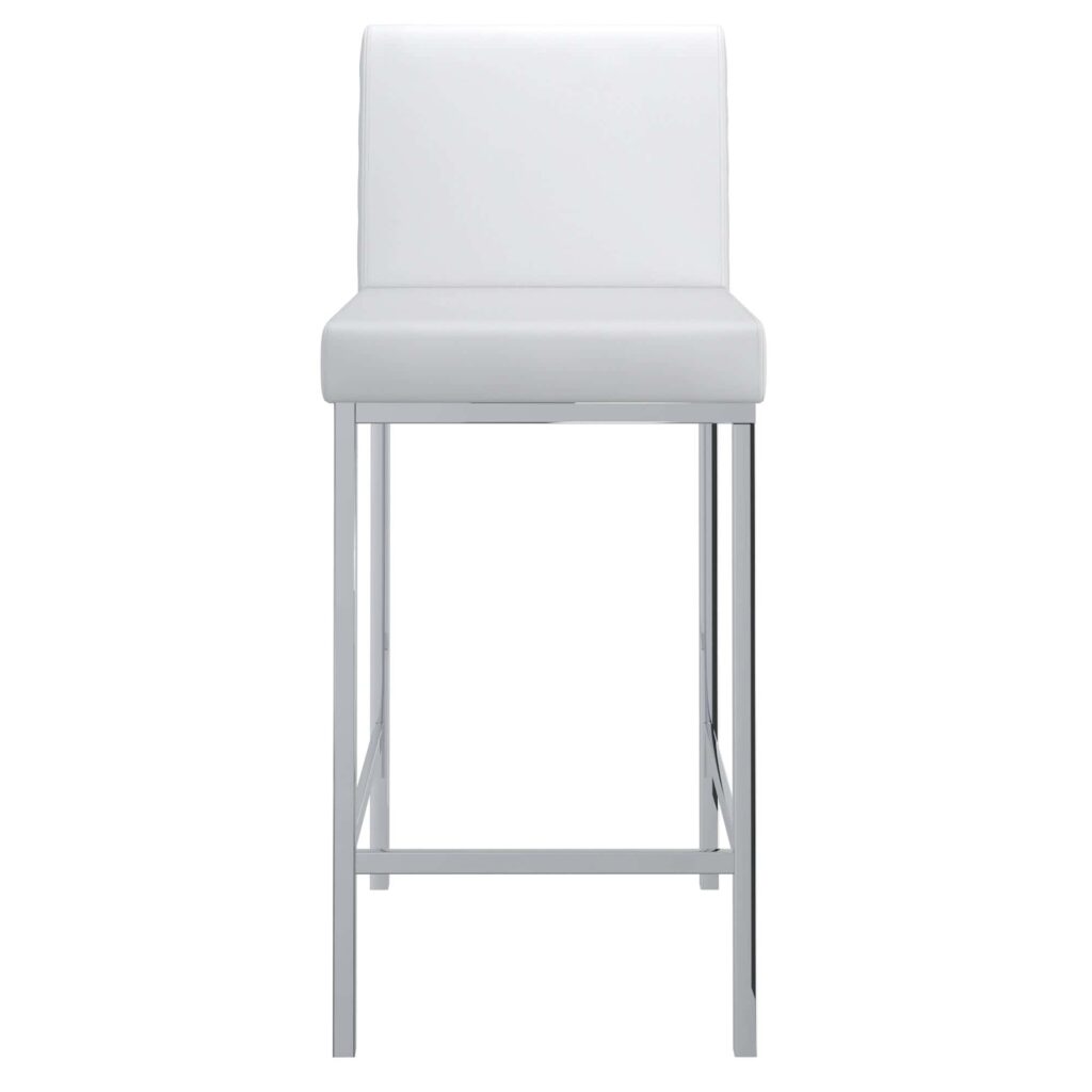 Porto 26" Counter Stool, Set of 2 in White and Chrome - Image 5