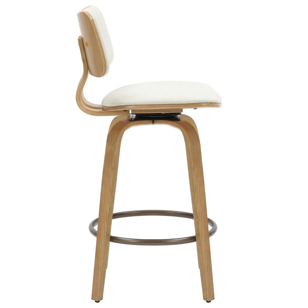 Zuni 26" Counter Stool with Swivel in Beige Fabric and Natural - Image 4