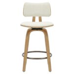 Zuni 26" Counter Stool with Swivel in Beige Fabric and Natural 203-581BG 203 581BG 4