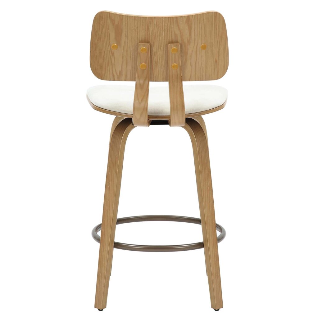 Zuni 26" Counter Stool with Swivel in Beige Fabric and Natural - Image 6