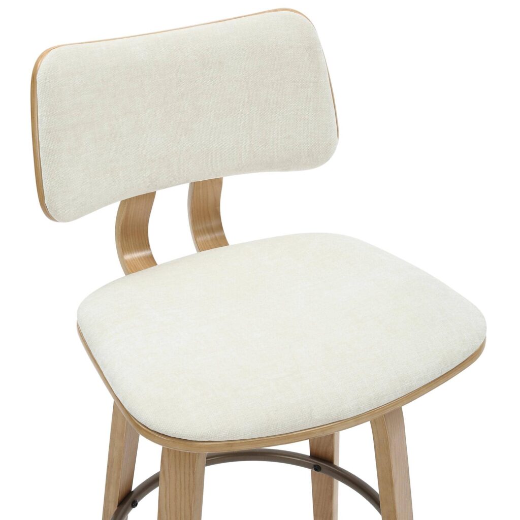 Zuni 26" Counter Stool with Swivel in Beige Fabric and Natural - Image 7