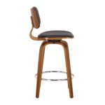 Zuni 26" Counter Stool with Swivel in Black Faux Leather and Walnut 203-581PUBK 203 581PUBK 3