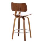 Zuni 26" Counter Stool with Swivel in White Faux Leather and Walnut 203-581PUWT 203 581PUWT 2