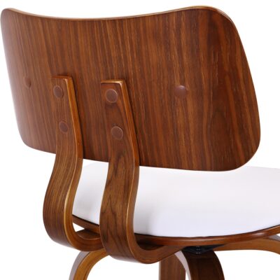 Zuni 26" Counter Stool with Swivel in White Faux Leather and Walnut 13 Zuni 26" Counter Stool with Swivel in White Faux Leather and Walnut 203-581PUWT 203 581PUWT 5