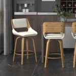 Hudson 26" Counter Stool with Swivel in Beige Fabric and Natural 203-582BG 203 582BG 1