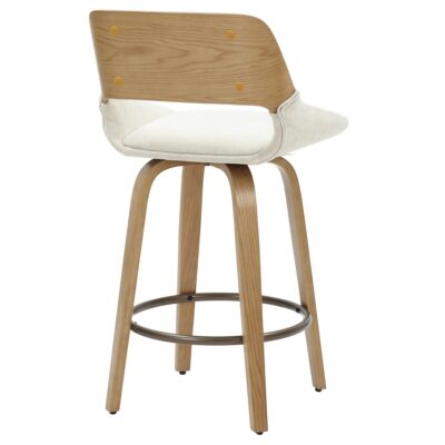 Hudson 26" Counter Stool with Swivel in Beige Fabric and Natural 203-582BG 203 582BG 2