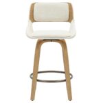 Hudson 26" Counter Stool with Swivel in Beige Fabric and Natural 203-582BG 203 582BG 4
