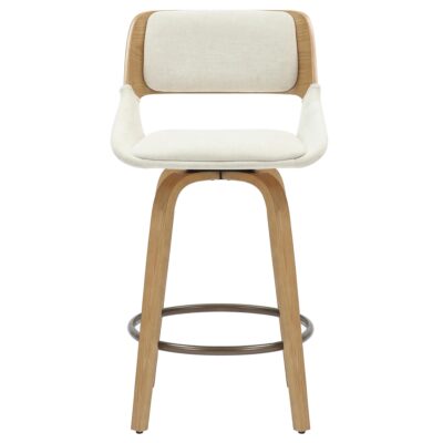 Hudson 26" Counter Stool with Swivel in Beige Fabric and Natural 203-582BG 203 582BG 4