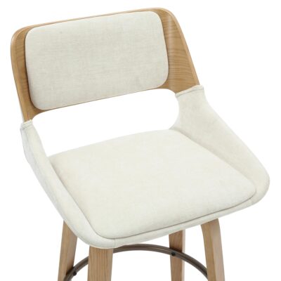 Hudson 26" Counter Stool with Swivel in Beige Fabric and Natural 203-582BG 203 582BG 5