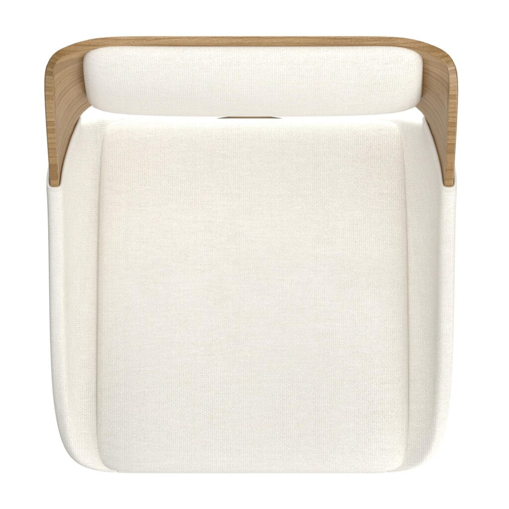 Hudson 26" Counter Stool with Swivel in Beige Fabric and Natural - Image 7