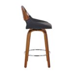 Hudson 26" Counter Stool with Swivel in Black Faux Leather and Walnut 203-582PUBK 203 582PUBK 3