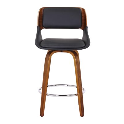 Hudson 26" Counter Stool with Swivel in Black Faux Leather and Walnut 12 Hudson 26" Counter Stool with Swivel in Black Faux Leather and Walnut 203-582PUBK 203 582PUBK 4