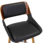Hudson 26" Counter Stool with Swivel in Black Faux Leather and Walnut 203-582PUBK 203 582PUBK 5