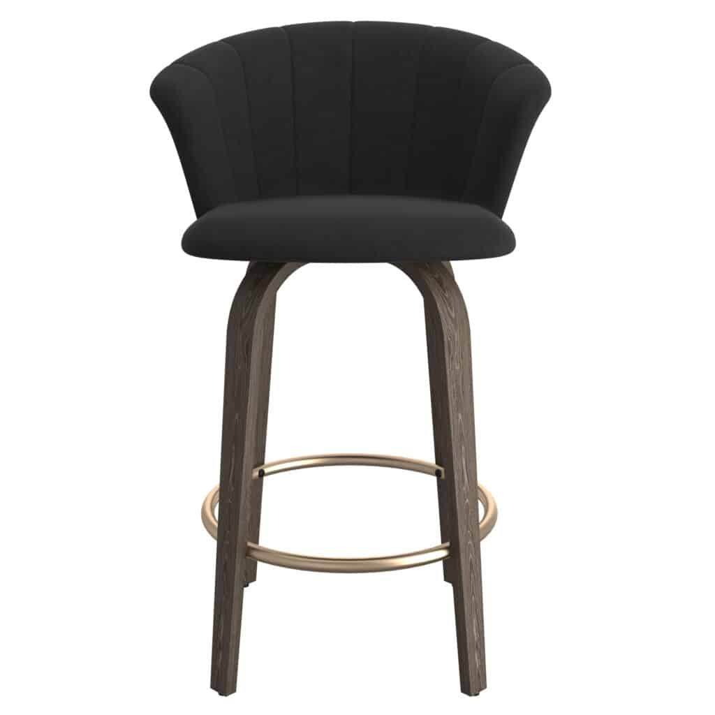 Tula 26" Counter Stool in Black and Washed Oak - Image 4