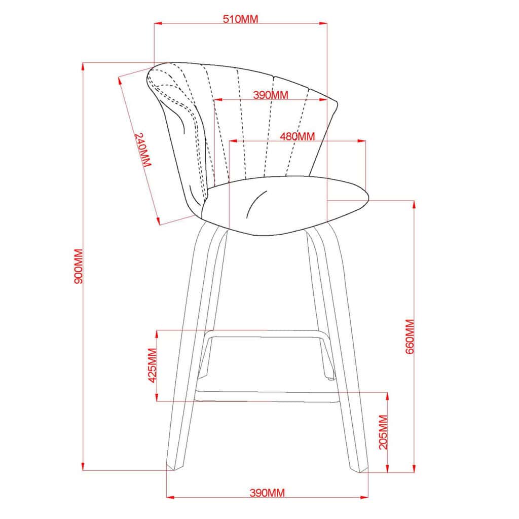 Tula 26" Counter Stool in Black and Washed Oak - Image 8