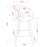 Tula 26" Counter Stool in Black and Washed Oak 203-583BK 203 583BK LD