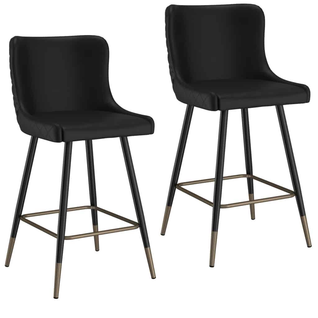 Xander 26" Counter Stool, Set of 2, in Black - Image 7