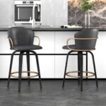 Lawson 26" Counter Stool, Set of 2, with Swivel in Vintage Charcoal, Black and Aged Gold 203-634CH 203 634CH 1