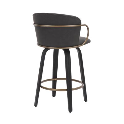 Lawson 26" Counter Stool, Set of 2, with Swivel in Vintage Charcoal, Black and Aged Gold 10 Lawson 26" Counter Stool, Set of 2, with Swivel in Vintage Charcoal, Black and Aged Gold 203-634CH 203 634CH 2