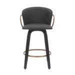 Lawson 26" Counter Stool, Set of 2, with Swivel in Vintage Charcoal, Black and Aged Gold 203-634CH 203 634CH 4