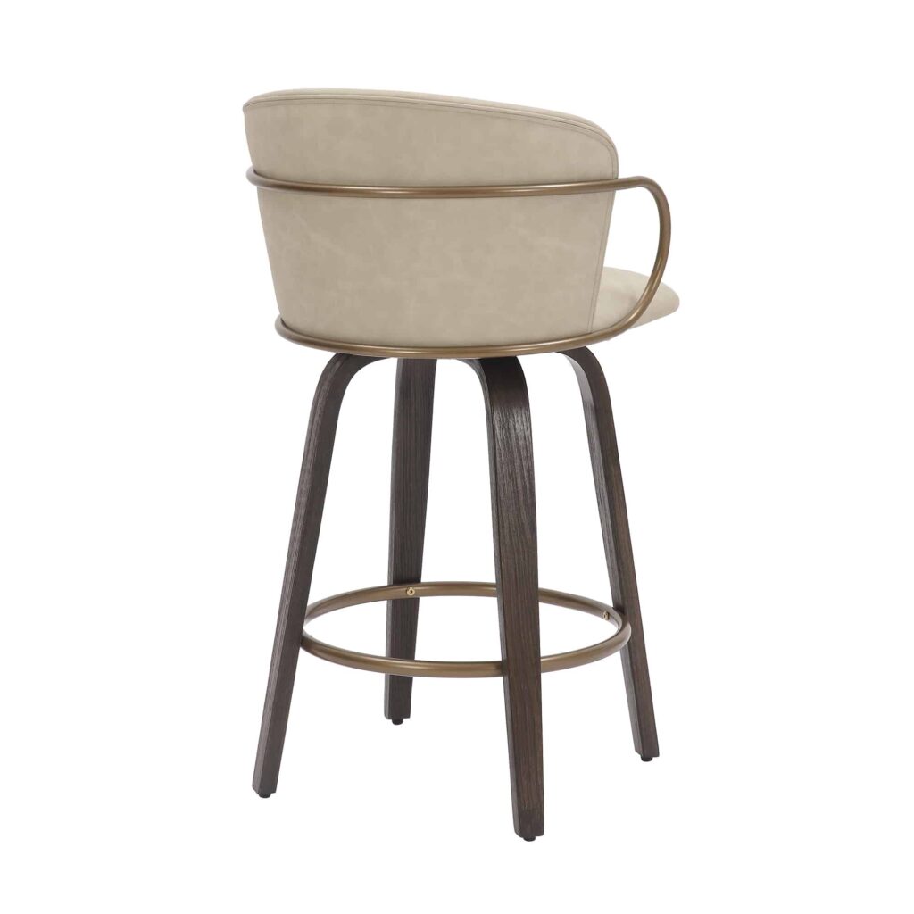 Lawson 26" Counter Stool, Set of 2, with Swivel in Vintage Ivory, Brown and Aged Gold 203-634IV 203 634IV 2