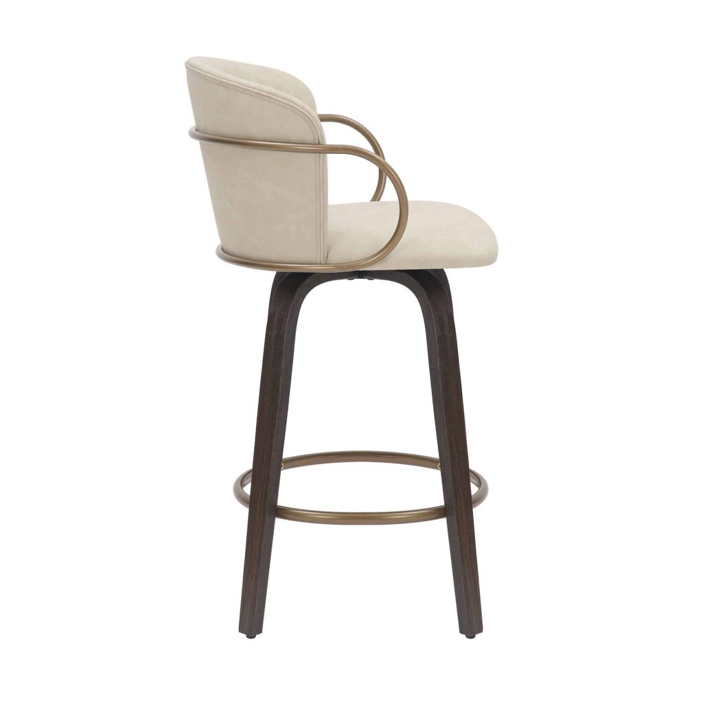 Lawson 26" Counter Stool, Set of 2, with Swivel in Vintage Ivory, Brown and Aged Gold 203-634IV 203 634IV 3