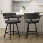 Oberon 26" Counter Stool with Swivel, set of 2 in Charcoal and Black 203-646CH 203 646CH 1