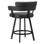 Oberon 26" Counter Stool with Swivel, set of 2 in Charcoal and Black 203-646CH 203 646CH 2