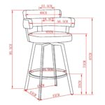 Oberon 26" Counter Stool with Swivel, set of 2 in Charcoal and Black 203-646CH 203 646CH LD