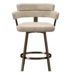 Oberon 26" Counter Stool with Swivel, set of 2 in Vintage Ivory and Aged Gold 203-646IV 203 646IV 4