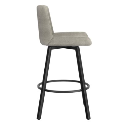 Fern 26" Counter Stool, set of 2, with Swivel in Grey Fabric and Black 203-666GY 203 666GY 3
